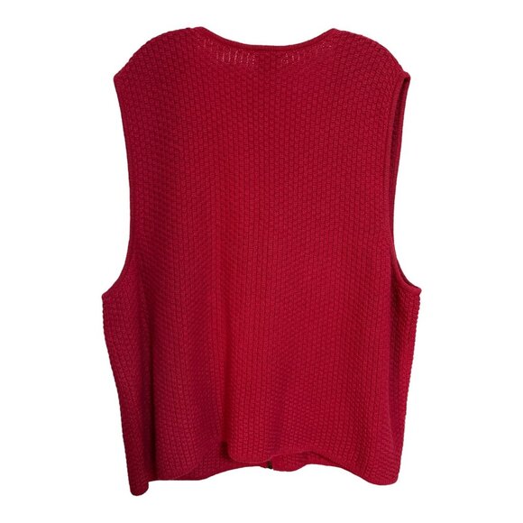 Vintage Koret City Blues Red Knit Vest – Patriotic Americana Flag & Heart Embroi - Picture 3 of 4